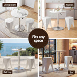 Artiss Bar Stools and Table Set 3PCS Dining Desk Kitchen Chairs Cafe Pub White - Close-Up Angle