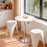 Artiss Bar Stools and Table Set 3PCS Dining Desk Kitchen Chairs Cafe Pub White - Low Angle