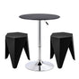 Artiss Bar Stools and Table Set 3PCS Dining Desk Kitchen Chair PVC Leather Black