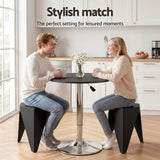 Artiss Bar Stools and Table Set 3PCS Dining Desk Kitchen Chair PVC Leather Black - Top-Down View