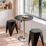 Artiss Bar Stools and Table Set 3PCS Dining Desk Kitchen Chair PVC Leather Black - Extra Image
