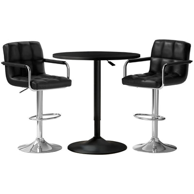 Artiss Bar Table and Stools Set Dining Desk Kitchen Chairs Cafe Pub