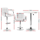 Artiss Bar Table and Stools Set Dining Desk Kitchen Chairs Cafe Pub - Front View