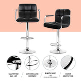 Artiss Bar Table and Stools Set Dining Desk Kitchen Chairs Cafe Pub - Rear View