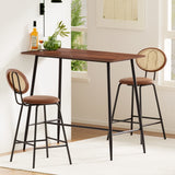 Artiss Bar Table Stools Set Dining Desk Industrial Kitchen Chairs Cafe Pub - Close-Up Angle