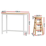 Artiss Bar Table and Stools Set Dining Desk Kitchen Chairs Cafe Pub - Front View