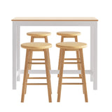 Artiss Bar Table and Stools Set Dining Desk Kitchen Chairs Cafe Pub - Side View