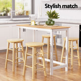 Artiss Bar Table and Stools Set Dining Desk Kitchen Chairs Cafe Pub - Top-Down View