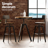 Artiss Bar Table and Stools Set Dining Desk Industrial Kitchen Chairs Cafe Pub - Top-Down View