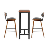 Artiss Bar Table and Stools Set Dining Desk Kitchen Chairs Cafe Pub - Side View