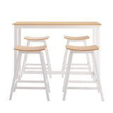Artiss Bar Table and Stools Set Dining Desk Solid Wood Kitchen Chairs Cafe Pub - Side View