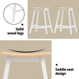 Artiss Bar Table and Stools Set Dining Desk Solid Wood Kitchen Chairs Cafe Pub - Rear View