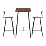 Artiss Bar Table and Stools Set Dining Desk Kitchen Chairs Cafe Pub - Side View