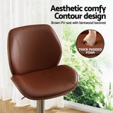 Artiss 4X Bar Stools Bentwood Adjustable Kitchen Counter Chair Leather Brown - 45-Degree Angle