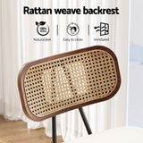 4x Artiss Bar Stools Kitchen Counter Rattan Chairs PU Leather Padding - Top-Down View