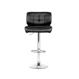 Artiss 4x Bar Stools Gas Lift Leather Padded Black - Side View