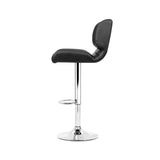 Artiss 4x Bar Stools Gas Lift Leather Padded Black - Top-Down View