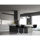 Artiss 4x Bar Stools Gas Lift Leather Padded Black - Close-Up Angle