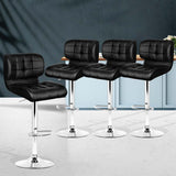 Artiss 4x Bar Stools Gas Lift Leather Padded Black - Extra Image
