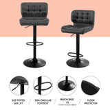 Artiss 4x Bar Stools Gas Lift Leather Padded Grey - Top-Down View