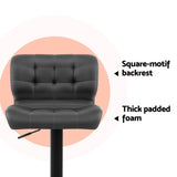 Artiss 4x Bar Stools Gas Lift Leather Padded Grey - 45-Degree Angle