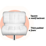 Artiss 2x Bar Stools Gas Lift Leather Padded White - 45-Degree Angle