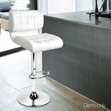 Artiss 2x Bar Stools Gas Lift Leather Padded White - Extra Image