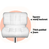 Artiss 2x Bar Stools Gas Lift Leather Padded White - 45-Degree Angle