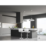 Artiss 2x Bar Stools Gas Lift Leather Padded White - Rear View