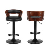 Artiss 2x Bar Stools Gas Lift Faux Leather - Side View
