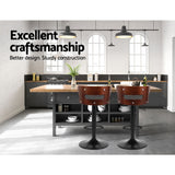 Artiss 2x Bar Stools Gas Lift Faux Leather - 45-Degree Angle
