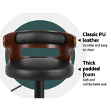 Artiss 2x Bar Stools Gas Lift Faux Leather - Rear View