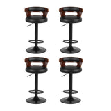 Artiss 4x Bar Stools Gas Lift Faux Leather - Side View