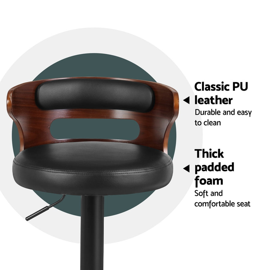 Artiss 4x Bar Stools Gas Lift Faux Leather, image 4