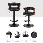 Artiss 4x Bar Stools Gas Lift Faux Leather, image 5