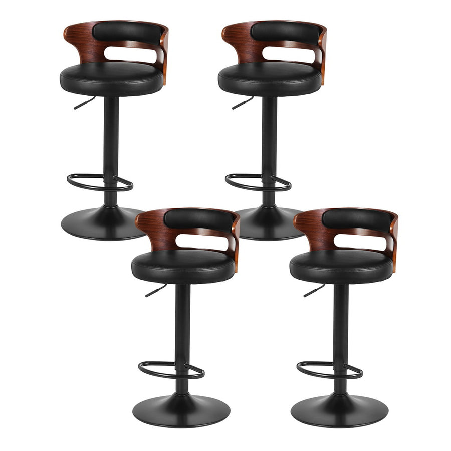 Artiss 4x Bar Stools Gas Lift Faux Leather, image 7