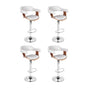 4x Artiss Bar Stools Gas Lift Leather with Armrest White