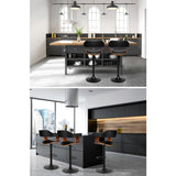 Artiss Bar Stools Gas Lift Leather w/Armrest All Black - 45-Degree Angle