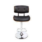 Artiss Bar Stools Gas Lift Leather Black - Side View