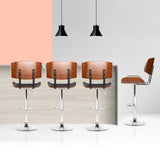 Artiss 4x Bar Stools Gas Lift Leather Black - Rear View