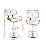 Artiss Bar Stools Gas Lift Leather White - Front View