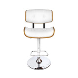 Artiss Bar Stools Gas Lift Leather White - Side View