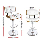 Artiss 4x Bar Stools Gas Lift Leather White, Gas Lift