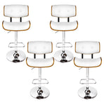 Artiss 4x Bar Stools Gas Lift Leather White, image 3