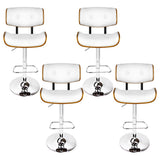 Artiss 4x Bar Stools Gas Lift Leather White - Side View