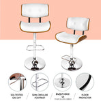 Artiss 4x Bar Stools Gas Lift Leather White, image 5