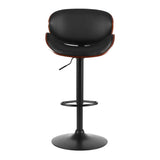 Artiss Bar Stools Kitchen Leather Barstools Swivel Gas Lift Vintage Chairs Black - Side View