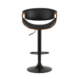 Artiss Bar Stools Gas Lift Leather w/Armrest - Side View