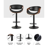 Artiss Bar Stools Gas Lift Leather w/Armrest - Top-Down View