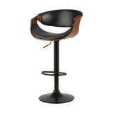 Artiss Bar Stools Gas Lift Leather w/Armrest - Close-Up Angle